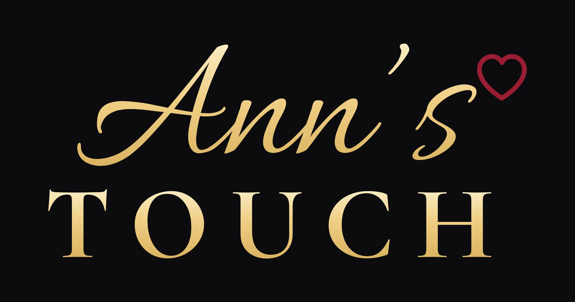 The Ann's Touch logo reversed out on a dark background